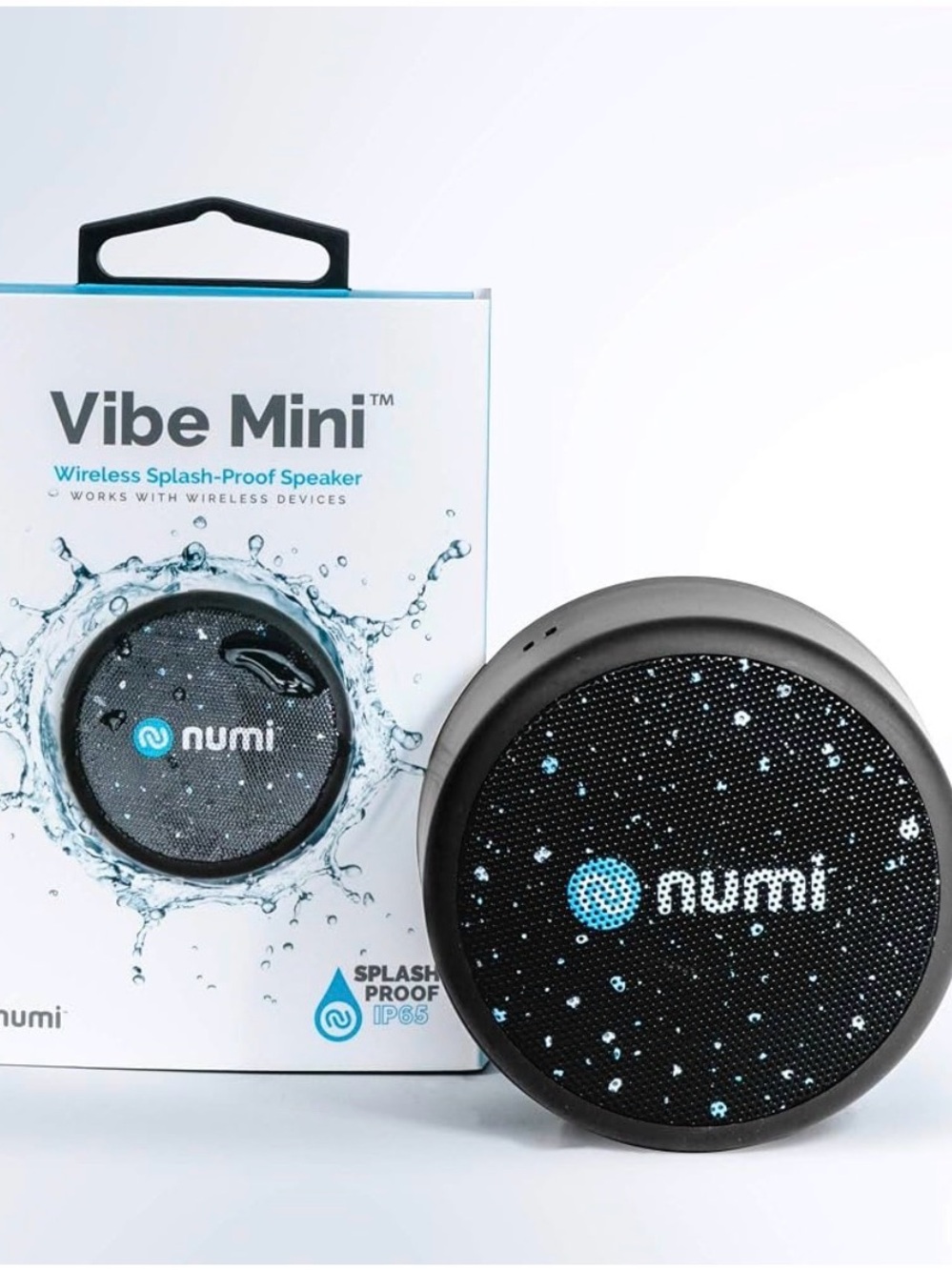 Numi Vibe Mini Wireless Splash-Proof Portable Speaker — Black